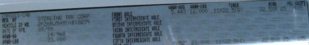 2000 Sterling Trucks L8501